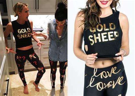 Celebrity Fashionista Kaley Cuocos Goldsheep Clothing Gold Foil Tank