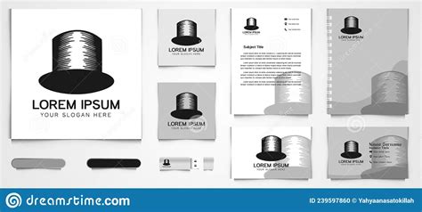 Hand Drawn Hat Logo And Business Card Branding Template Design