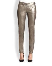 Ralph Lauren Black Label Metallic Matchstick Jeans Lyst