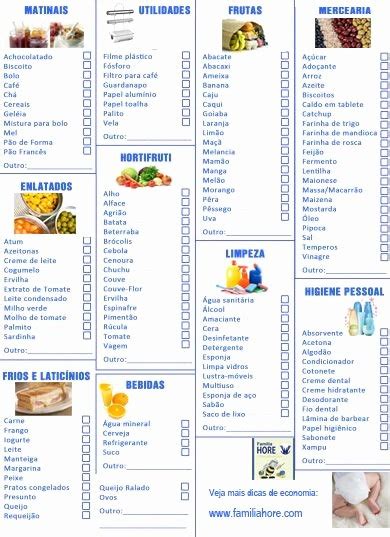 50 Lista De Compras Supermercado Excel