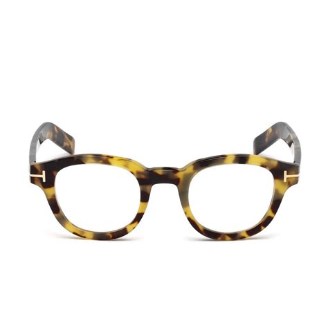 tom ford men s thick round eyeglasses light havana designer optical frames touch of modern