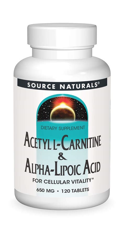 Source Naturals Acetyl L Carnitine And Alpha Lipoic Acid 120 Tablets