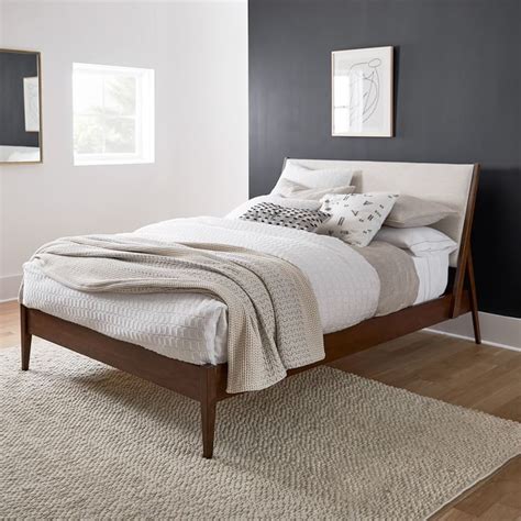King frame with matching two set night stands. Wright Upholstered Bed | West Elm