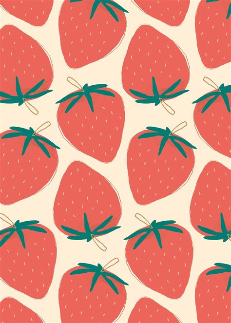 Seamless Strawberry Pattern Vector Background Free Image By Rawpixel