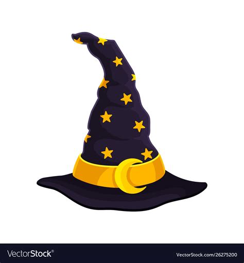 Dark Blue Wizard Hat On White Royalty Free Vector Image