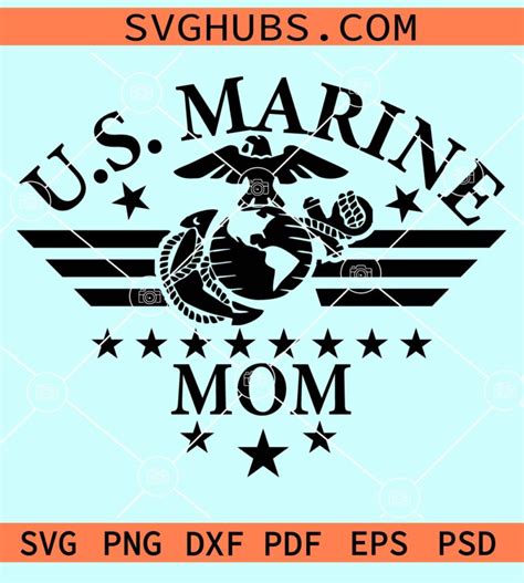 Us Marine Mom Svg Marine Mom Svg Military Mom Svg Mom Svg Marine Corps Svg Svg Hubs