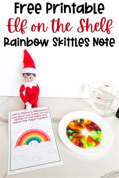 Elf On The Shelf Skittles Rainbow Printable