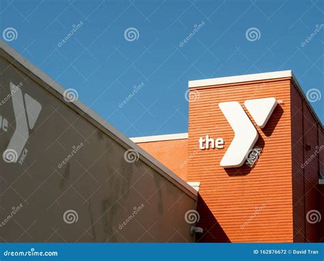 Ymca Gym Community Center Location Entrance Building And Logo Editorial