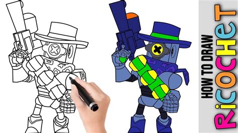 Video tutorial showing how to draw frank from brawl stars. How To Draw Ricochet From Brawl Stars ★ Cute Easy Drawings ...