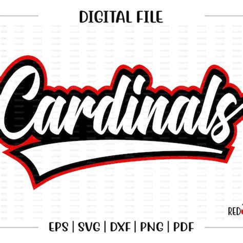 Cardinals Svg Cardinal Svg Cardinal Mascot Logo School Etsy