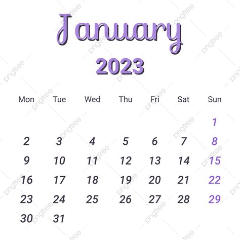 Calendar January 2023 Vector Hd Png Images January 2023 Calendar With