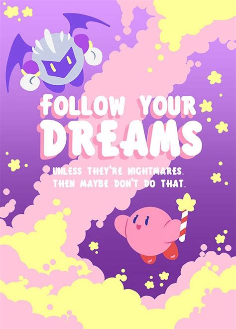 Kirby Dreamland Motivational A3 Poster Print Follow You Etsy Kirby