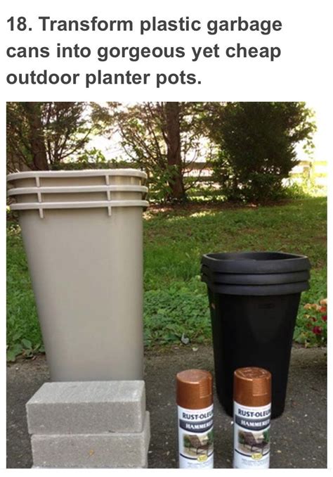 Maybe you would like to learn more about one of these? Garbage can planters (With images) | Large outdoor planters, Spray paint cans, Looking glass ...