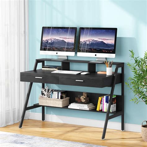Tribesigns Computer Desk With 2 Drawers 47 Inch Home