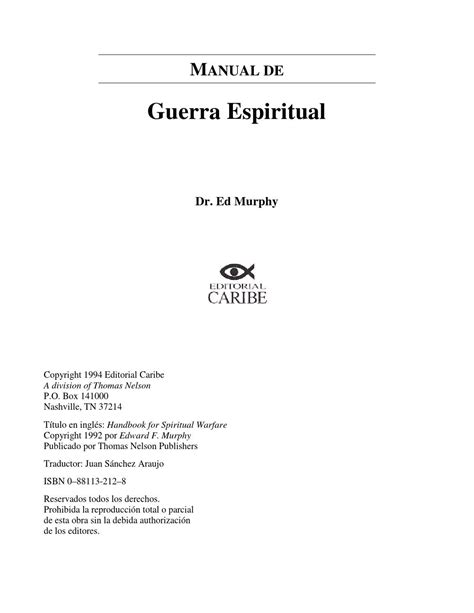 Manual De Guerra Espiritual Ed Murphy By Kake Maldonado Issuu