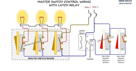Master Control With Latching Relay Connection Diagram