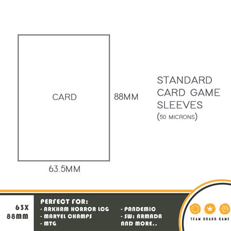 Tbg Card Game Size Card Sleeves 635x88mm Team Board Game