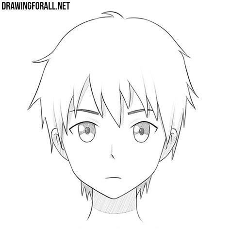 Anime Boy Face Sketch ~ How To Draw A Cartoon Person 14 Steps With