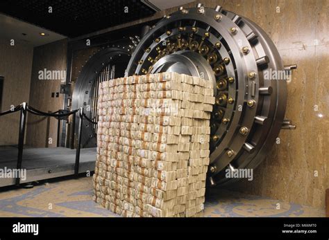 Money Stacked By Bank Vault Ko2934 Del003 Hars Paper Money Stock