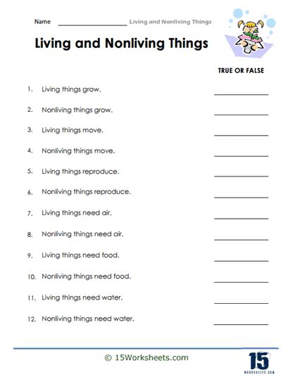 Living And Nonliving Things Worksheets 15