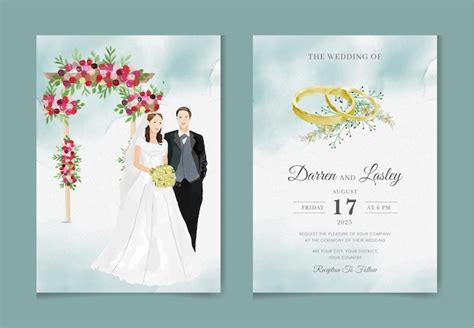 Premium Vector Bride And Groom Beautiful Hand Drawn Elegant