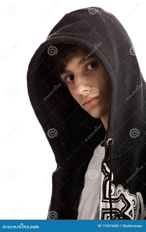 Young Man Wearing Hooded Sweatshirt Royalty Free Stock Photos Image
