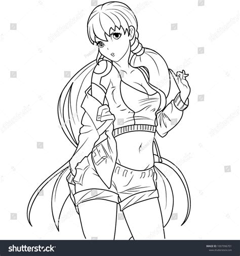 Anime Coloring Pages Girl With Long Hair Coloring And Drawing