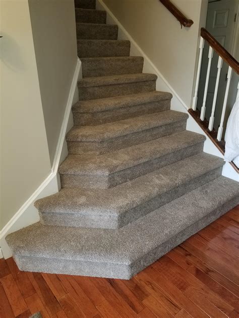 Hardwood stairs from carpet stairs. Part of today's carpet install...these steps. Medium ...