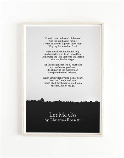 Let Me Go Poem By Christina Rossetti Christina Rossetti Etsy