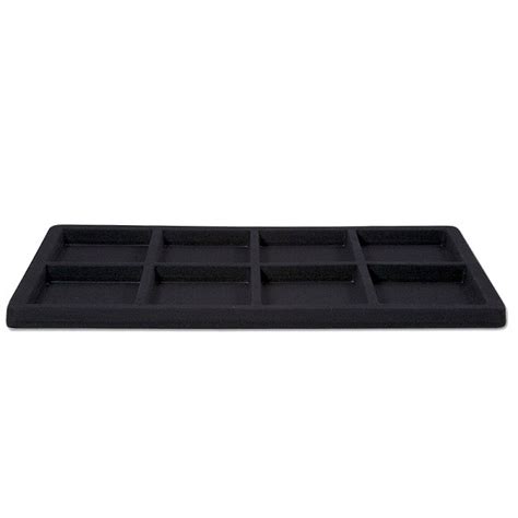 Flocked Jewelry Tray Insert For Standard Size Tray 2x4 Black