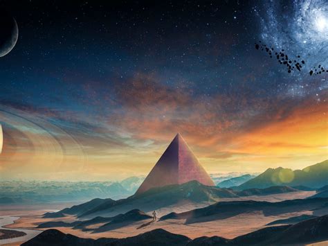 Download 800x600 Wallpaper Planet Fantasy Pyramids Space Landscape