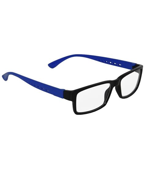 Mall4all Black And Blue Rectangular Eyeglass Frame For Men