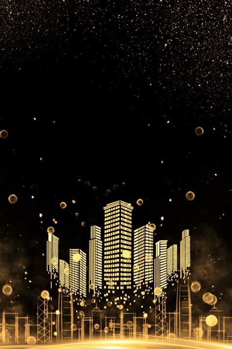 Black Gold Black Gold Background City Poster Background Design
