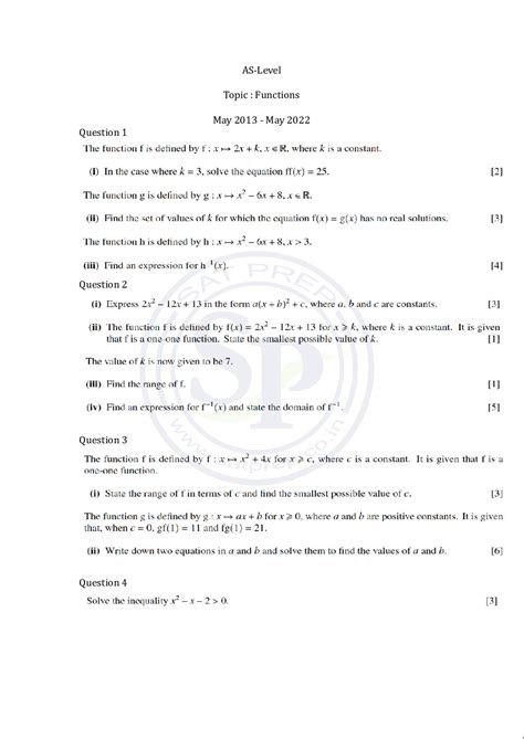 Questions Of Functions From As Level Pure Math Past Paper Hot Sex Picture