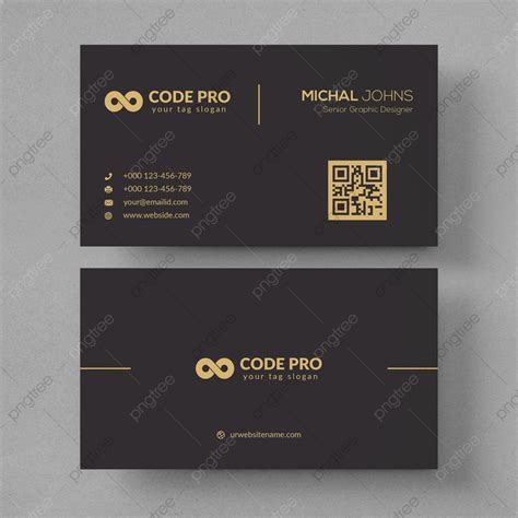 Business Card With Golden Details Template Download On Pngtree