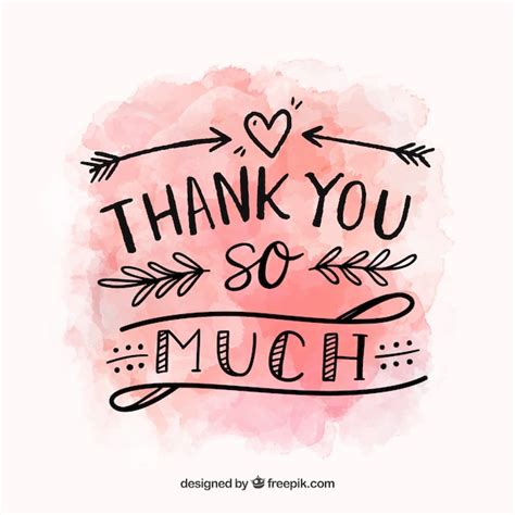 Premium Vector Thank You Background With Lettering In Watercolor Stain