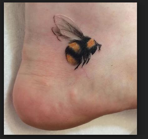 They've got a reputation for being less threatening (or frightening) than honeybees, and almost everyone thinks they're cute. bee tattoo ankle cute small spring insect honey | Heel ...