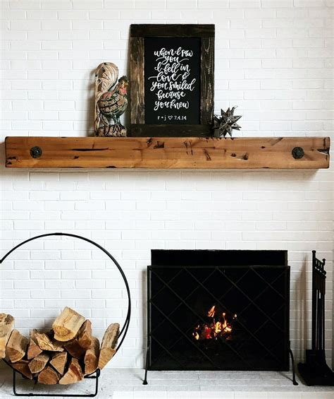It just made sense to make a round tree into a square beam rather than a rectangle beam. Buy Hand Crafted Fireplace Mantel Rustic Beam Design With ...
