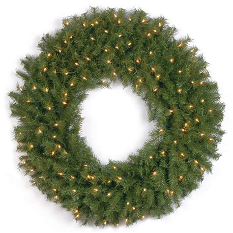 36” Pre Lit Norwood Fir Artificial Christmas Wreath Clear Lights