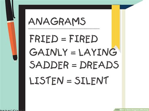 Anagrams Examples With Answers Pdf