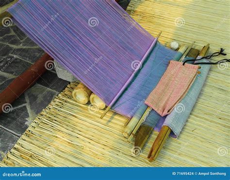 Traditional Hand Weaving Loom Being Stock Photo Image Of Homemade