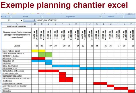 Exemple Planning Suivi De Chantier Gratuit