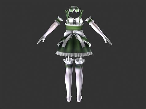 Anime Maid Costume 3d Model 3ds Maxcollada Files Free Download Cadnav