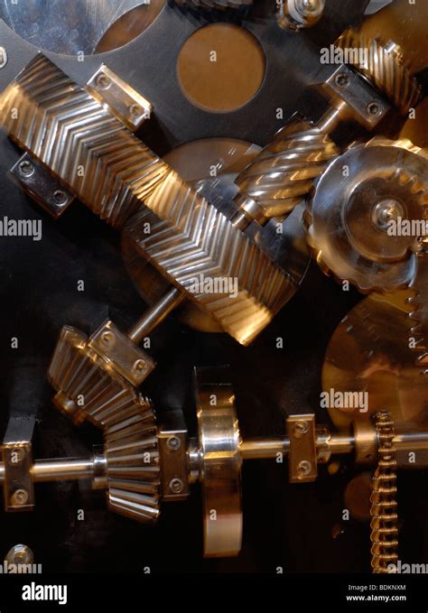 Mechanical Gears In Motion Stock Photo Alamy