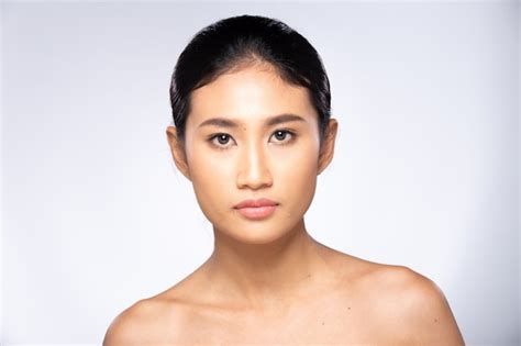Premium Photo Fashion Asian Woman Tan Skin Black Hair Eyes