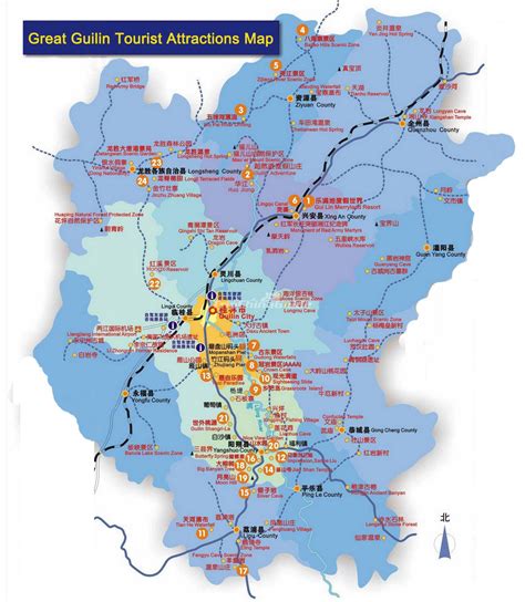Guilin Tourist Attractions Map Maps Of Guilin