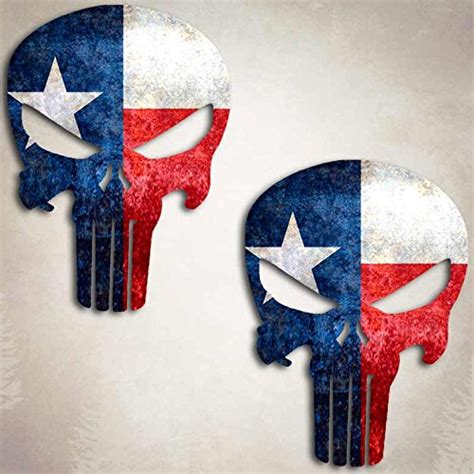 Buy Texas Flag Skull Punisher Sticker Usa Lone Star State Decal Online