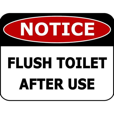 Pcscp Notice Flush Toilet After Use 11 Inch By 95 Inch Laminated