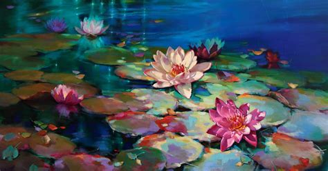 Colorful Oil Paintings Capture The Beauty Of Water Lily Ponds