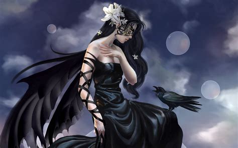 Crow Girl Fantasy Art Wallpaper 1920x1200 10245